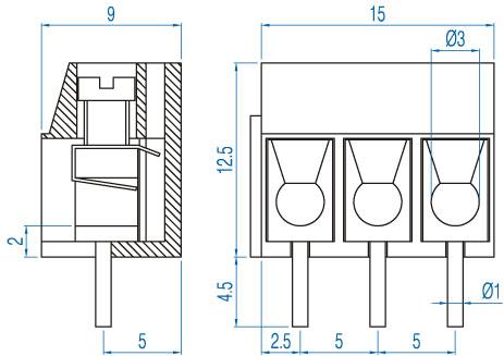 Altech Corporation-MVE-167 连接器接线板 5.00mm Pin Spacing Fixed PCB Blocks