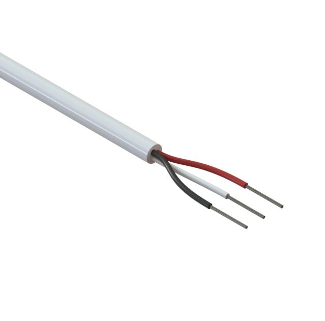 Tensility International-30-00375 Cavo a più conduttori Multi-Conductor Cable Polyvinyl Chloride 3Conductors 24AWG 4.4mm 300V White Polyvinyl Chloride
