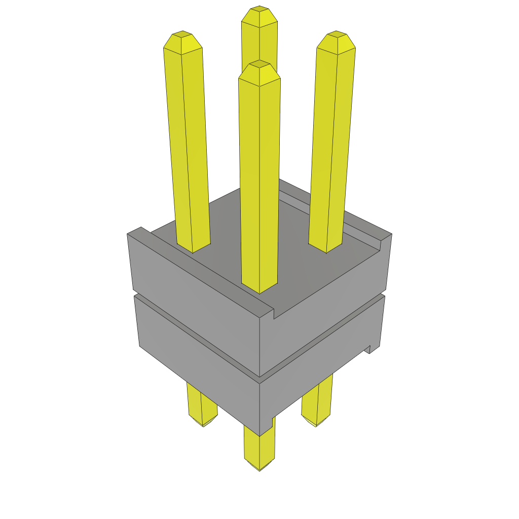 Samtec-TW-02-11-G-D-125-100 Steckverbinderleisten und Leiterplattenbuchsen Conn Board Stacker HDR 4 POS 2mm Solder ST Top Entry Thru-Hole Bulk