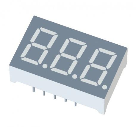 Everlight Electronics-EADCT036GA2 Display LED segmentati Displays Panel 3DIGIT 8LED Brilliant Yellow Green CA 11-Pin DIP Module Tube
