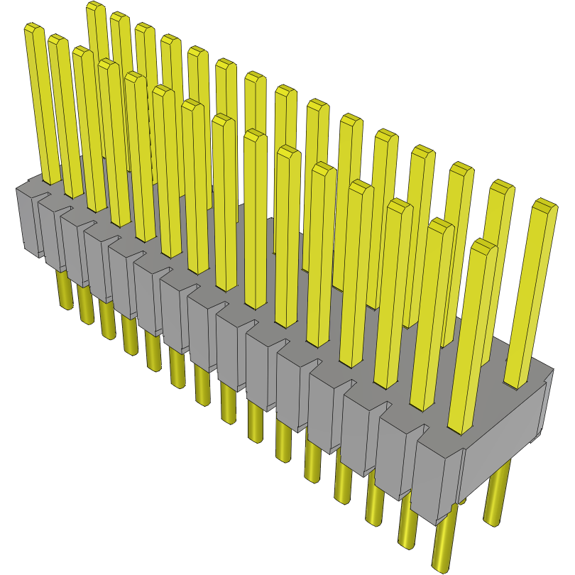 Samtec-HTMS-115-01-S-D Cabezales del conector y receptáculos PCB Conn Unshrouded Header HDR 30 POS 1.27mm Solder ST Top Entry Thru-Hole Tube