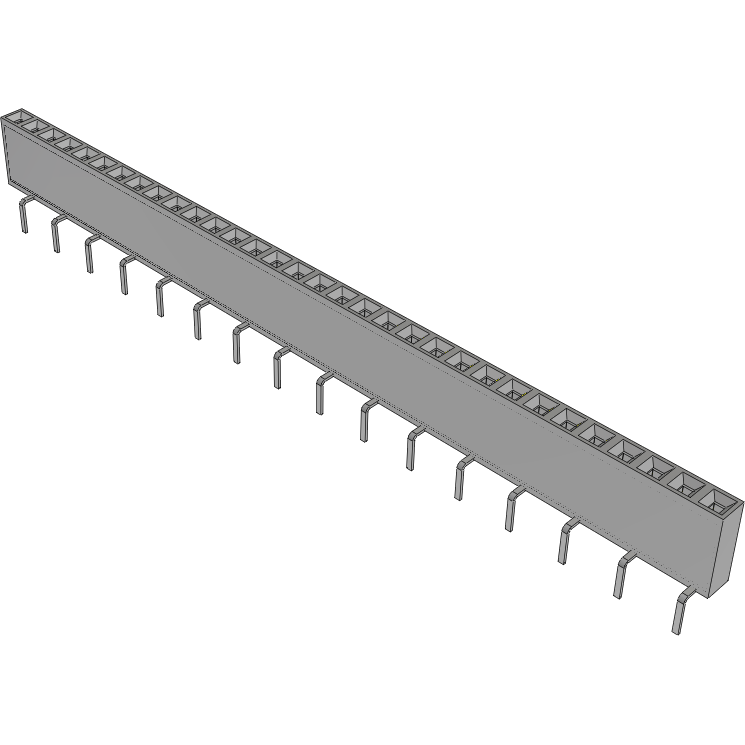 Samtec-BCS-132-L-S-PE Cabezales del conector y receptáculos PCB Conn Socket Strip SKT 32 POS 2.54mm Solder ST Top Entry Thru-Hole TIGER CLAW™ Tube