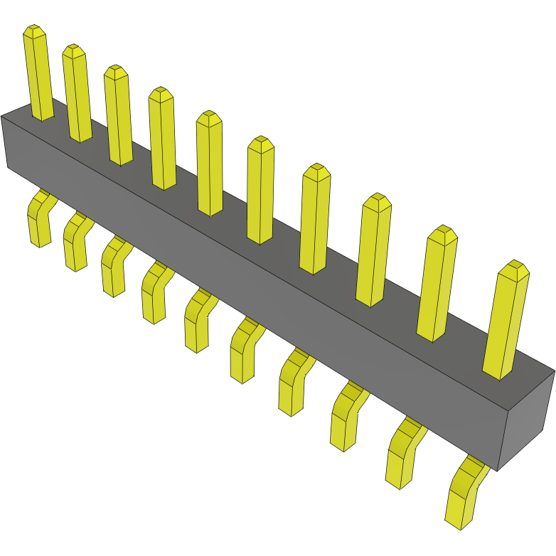 Samtec-MMT-110-01-SM-SH Connector Headers and PCB Receptacles Conn Unshrouded Header HDR 10 POS 2mm Solder RA Side Entry SMD Tube