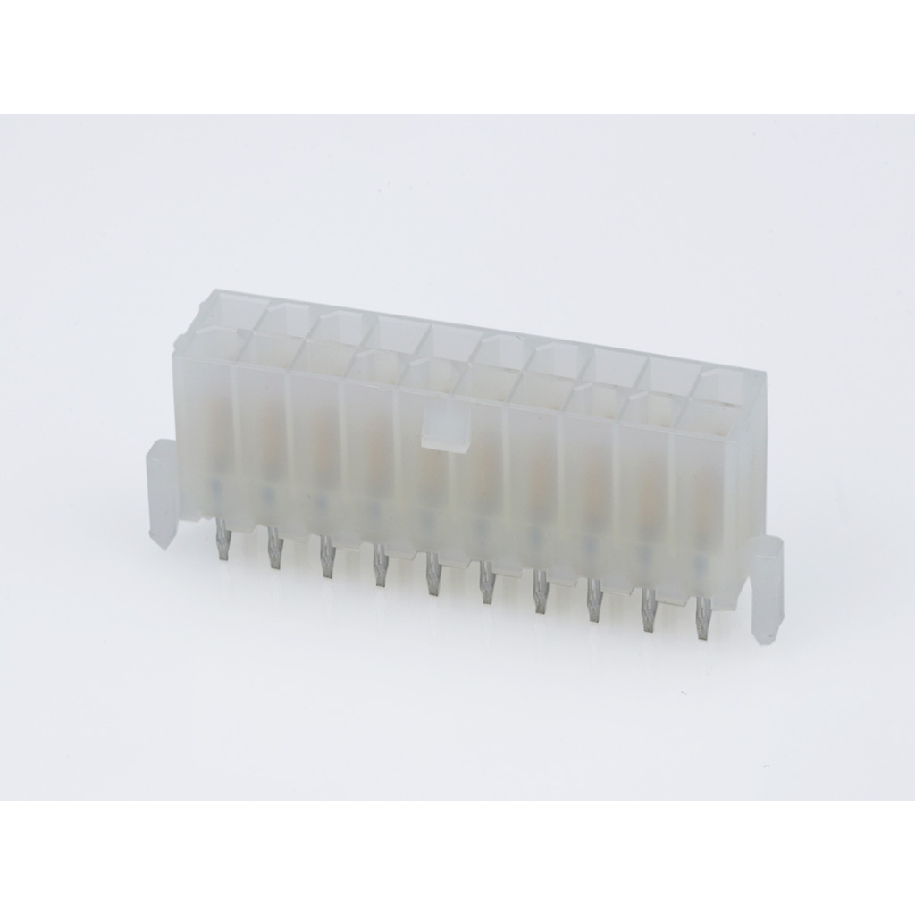 Molex-0039299204 Embases de raccordement et réceptacles PCB Conn Wire to Board HDR 20Power POS 4.2mm Solder ST Top Entry Thru-Hole Mini-Fit Jr Tray