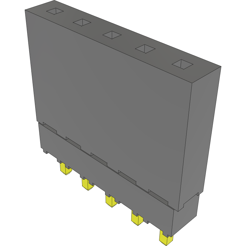 Samtec-ESQ-105-12-G-S Steckverbinderleisten und Leiterplattenbuchsen Conn Elevated Socket SKT 5 POS 2.54mm Solder ST Top Entry Thru-Hole Tube