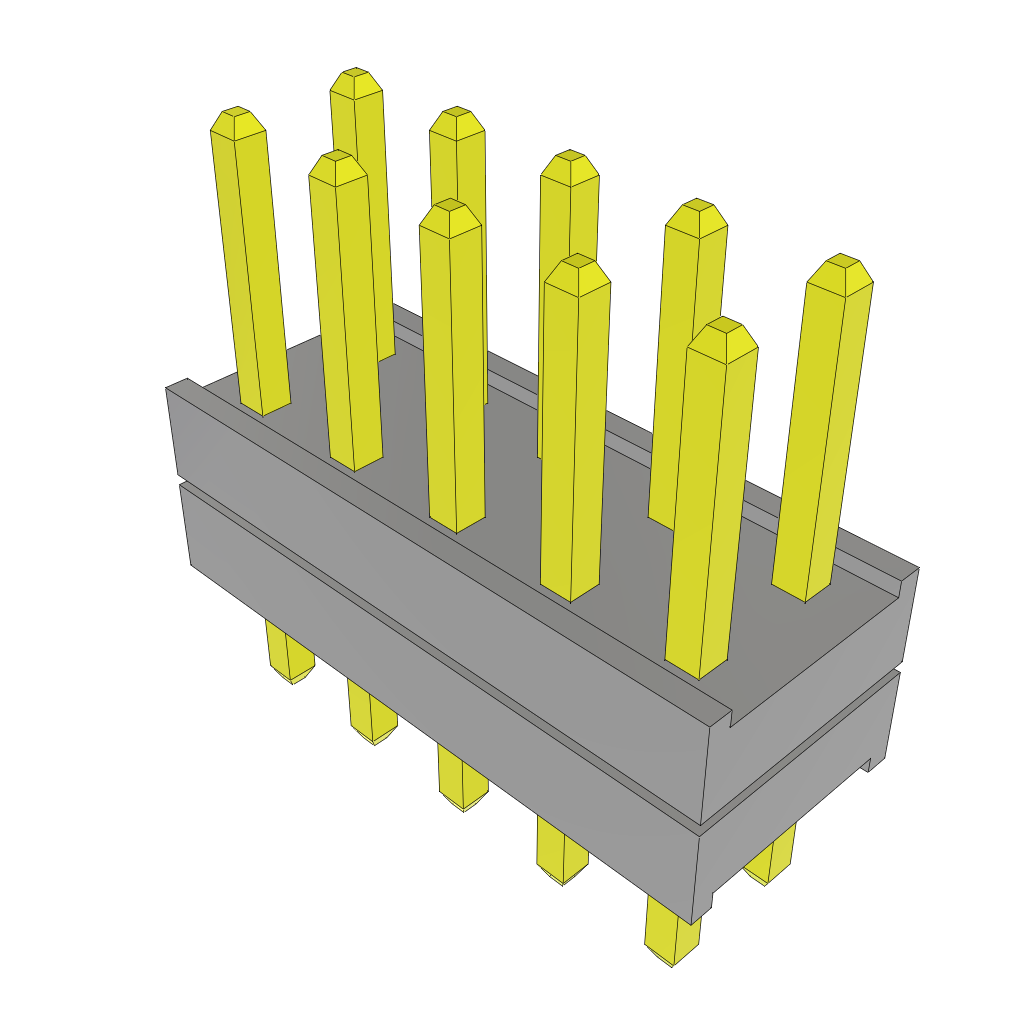 Samtec-TW-05-02-G-D-125-126 Connector Headers and PCB Receptacles Conn Board Stacker HDR 10 POS 2mm Solder ST Top Entry Thru-Hole Bulk