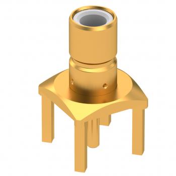 Radiall-R114426000 RF-Steckverbinder Conn SMB 0Hz to 4GHz 50Ohm Solder ST Thru-Hole F Gold Over Nickel