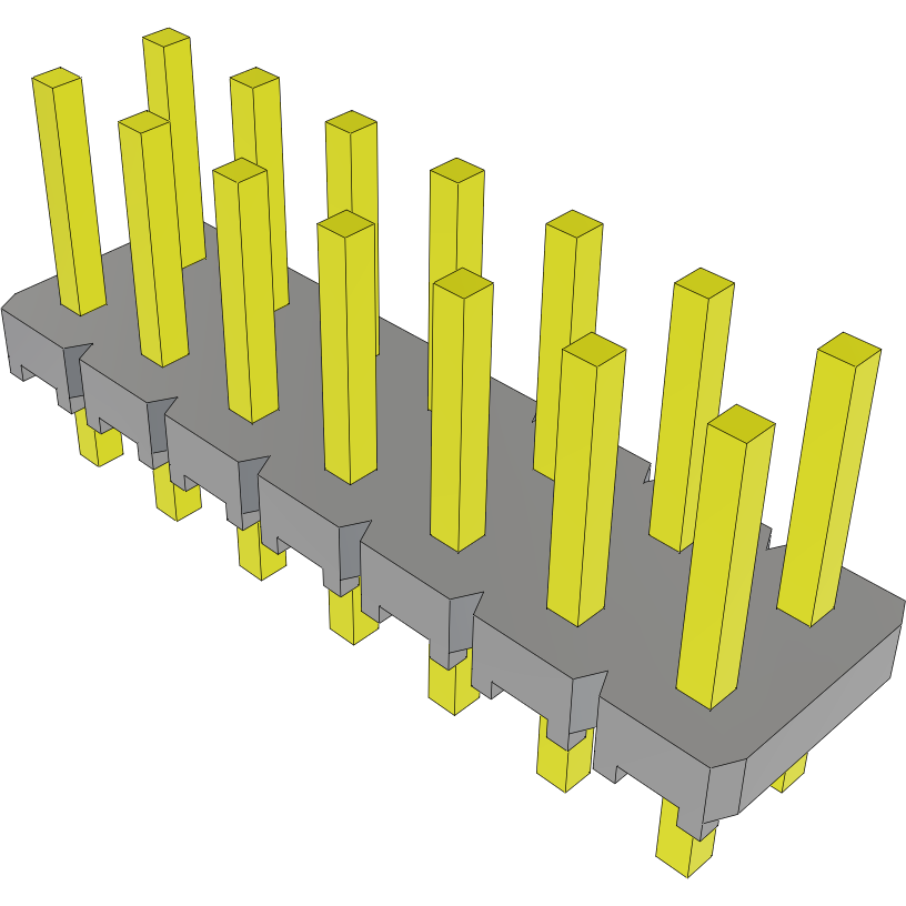 Samtec-MTLW-107-05-G-D-190 Cabezales del conector y receptáculos PCB Conn Unshrouded Header HDR 14 POS 2.54mm Solder ST Top Entry Thru-Hole Bulk