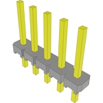 Conn Unshrouded Header HDR 5 POS 2.54mm Solder ST Top Entry Thru-Hole Bulk