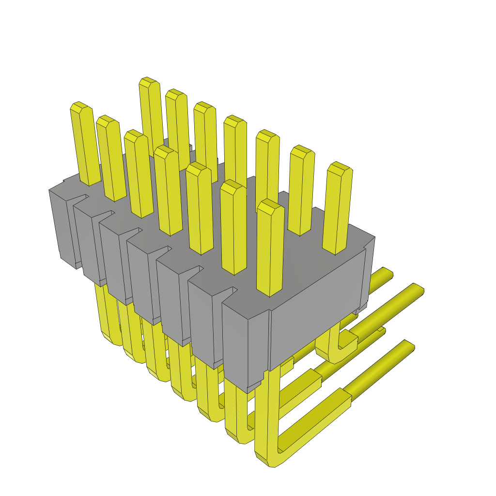 Samtec-HTMS-107-02-G-D-RA 连接器插头及 PCB 插座 Conn Unshrouded Header HDR 14 POS 1.27mm Solder RA Side Entry Thru-Hole Bulk