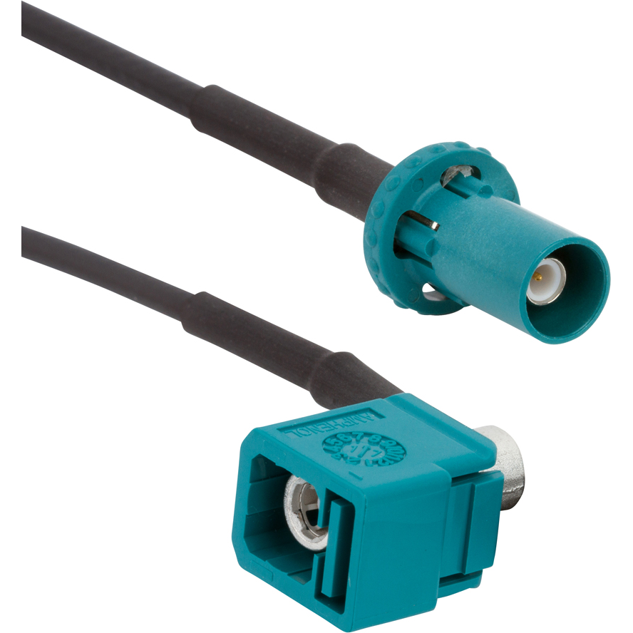 Amphenol RF-095FJZFPZAHM100 Kabelbaugruppen Koaxial Cable Assembly Coaxial 1m FAKRA to FAKRA F-PL Bag