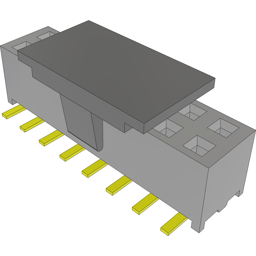 Samtec-MMS-108-02-S-DV-P-TR 连接器插头及 PCB 插座 Conn Socket Strip SKT 16 POS 2mm Solder ST Top Entry SMD T/R