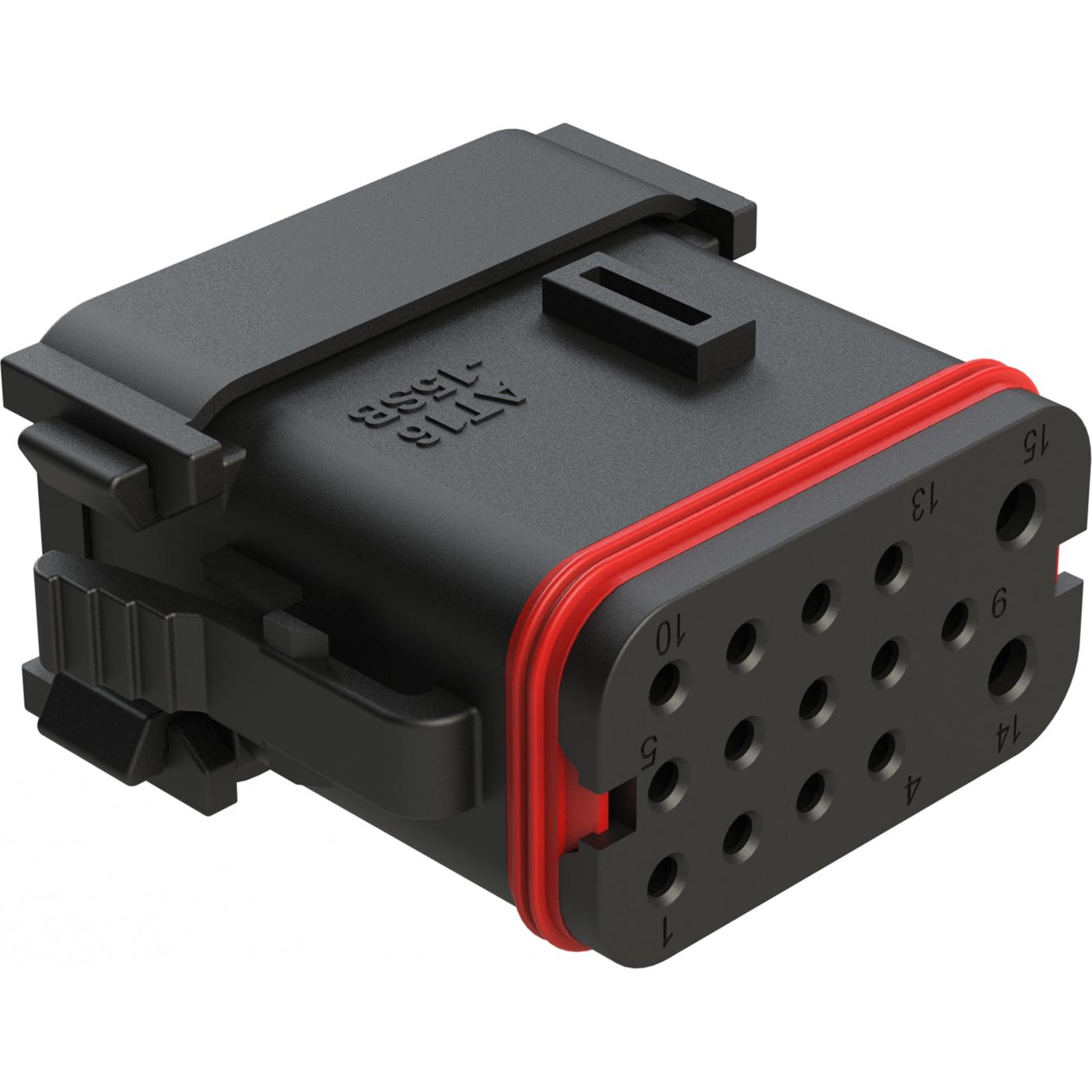 Amphenol-AT16-15SB-K003 Gaine de câblage de raccordement discret Conn Housing F 15 POS Crimp ST Cable Mount Black Box