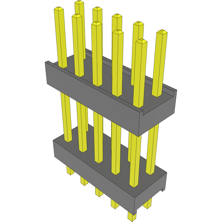 Samtec-DW-05-10-L-D-497 Connector Headers and PCB Receptacles Conn Board Stacker HDR 10 POS 2.54mm Solder ST Top Entry Thru-Hole Bulk