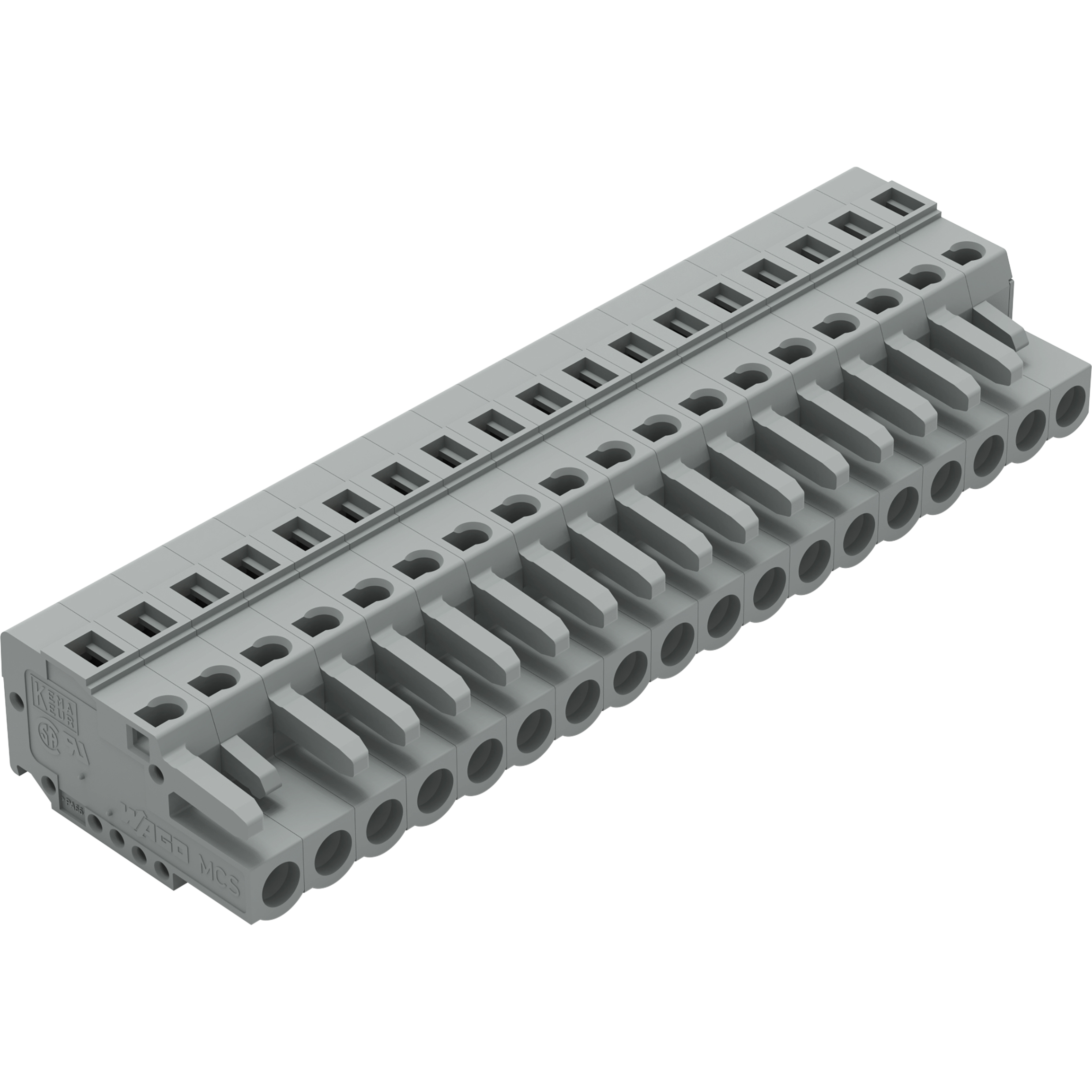 WAGO-231-118/102-000 Steckverbinder, Klemmenblöcke 1-conductor female plug with integrated end plate 2.5 mm2 Pin spacing 5 mm 18-pole