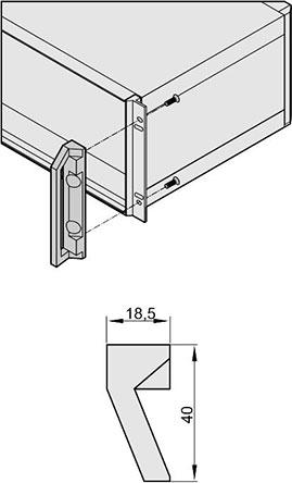 Schroff GmbH-24571349 null Handle Aluminum Die Cast Powder Coated for 19 in Mounting Bracket