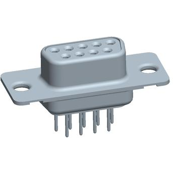 Amphenol Communications Solutions-DEPV09S365GTLF Steckverbinder, D-Sub High Performance D-Sub Power Board Mount Connectors, Input Output Connectors, machined contacts 09 Way Socket Straight Spill