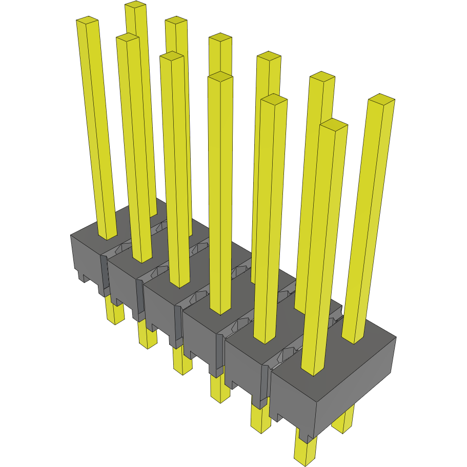 Samtec-MTSW-106-22-G-D-420 Cabezales del conector y receptáculos PCB Conn Unshrouded Header HDR 12 POS 2.54mm Solder ST Top Entry Thru-Hole Bulk