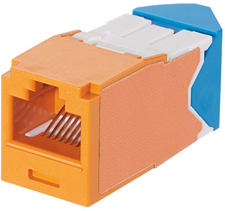 Panduit-CJLR6X88TGOR-24 Connector Telephone and Telecom Conn Modular Jack F 8 POS Crimp ST Cable Mount 8 Terminal 1 Port Cat 6a Bulk