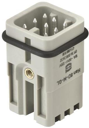 HARTING-09360082632 Connettore rettangolare Conn Rectangular M 8 POS Quick Lock ST Cable Mount