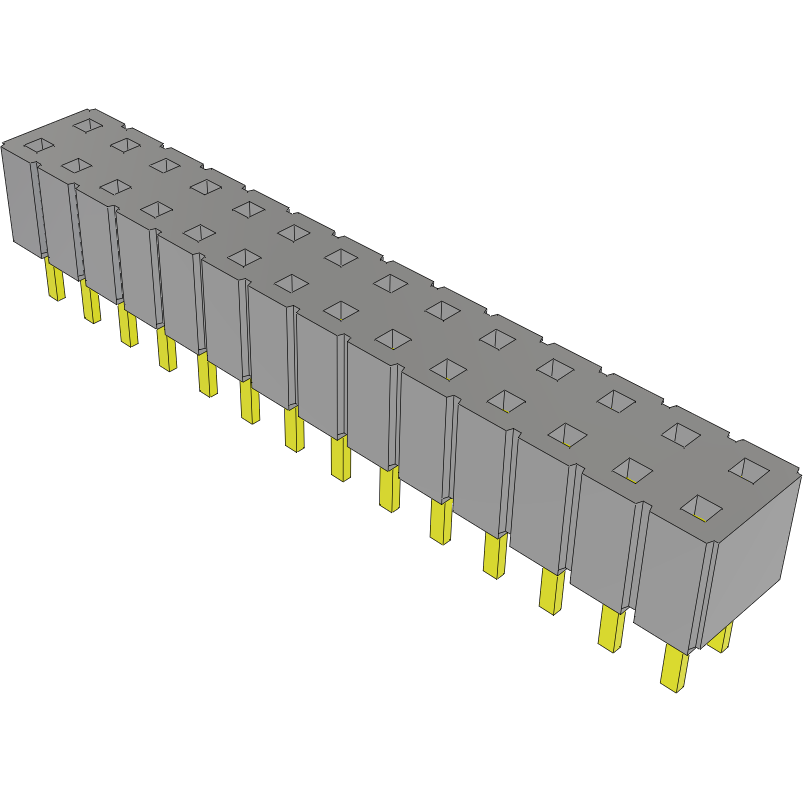 Samtec-MTSW-114-07-L-D-200 Steckverbinderleisten und Leiterplattenbuchsen Conn Unshrouded Header HDR 28 POS 2.54mm Solder ST Top Entry Thru-Hole Bulk