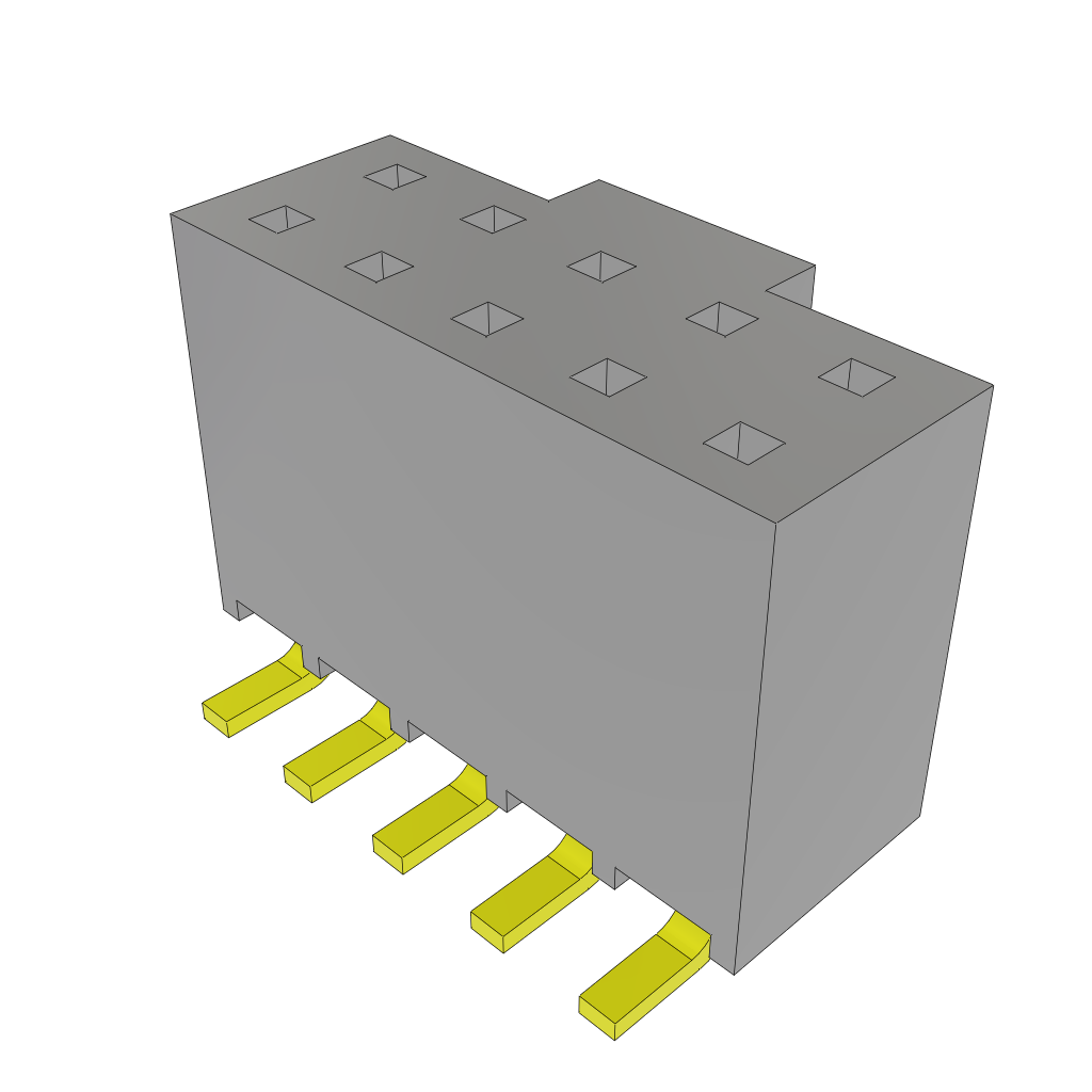 Samtec-SSW-105-22-F-D-VS-N Connector Headers and PCB Receptacles Conn Socket Strip SKT 10 POS 2.54mm Solder ST Top Entry SMD Tube