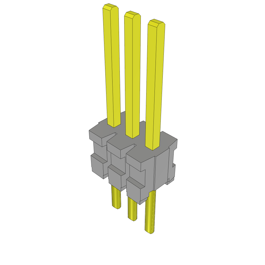 Samtec-TMS-103-01-L-S Cabezales del conector y receptáculos PCB Conn Unshrouded Header HDR 3 POS 1.27mm Solder ST Top Entry Thru-Hole Bulk