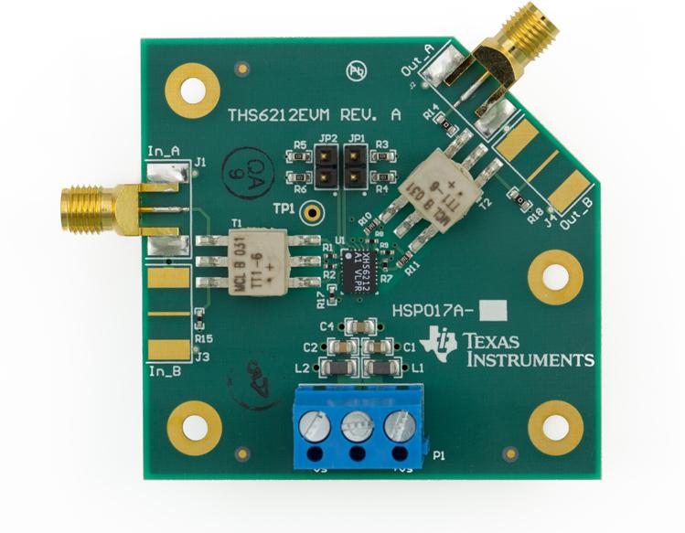 Texas Instruments-THS6212EVM Integrierte Verstärkerschaltung, Entwicklungsplatinen und -kits THS6212 Special Purpose Amplifier Evaluation Board
