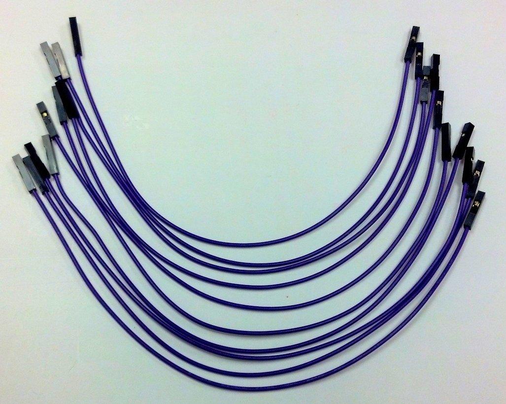 Twin Industries-TW-FP-20 Component Kits Prototyping Wires With Female To Female Machine Pin Ends For Rapid Prototyping, 10-Pack, Wires 20cm In Length