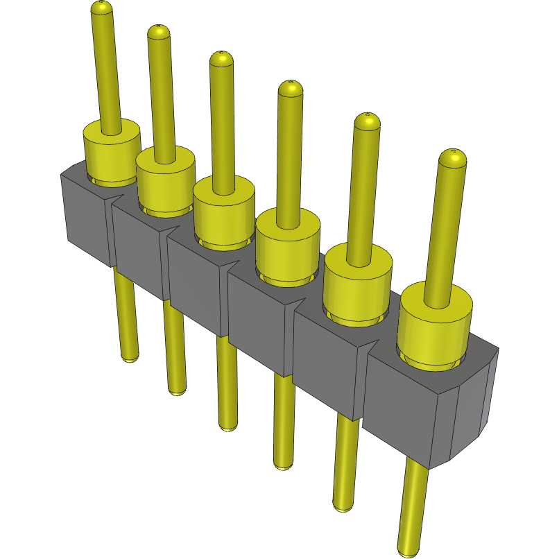 Samtec-TS-106-T-A-1 Embases de raccordement et réceptacles PCB Conn Unshrouded Header HDR 6 POS 2.54mm Solder ST Top Entry Thru-Hole Tube
