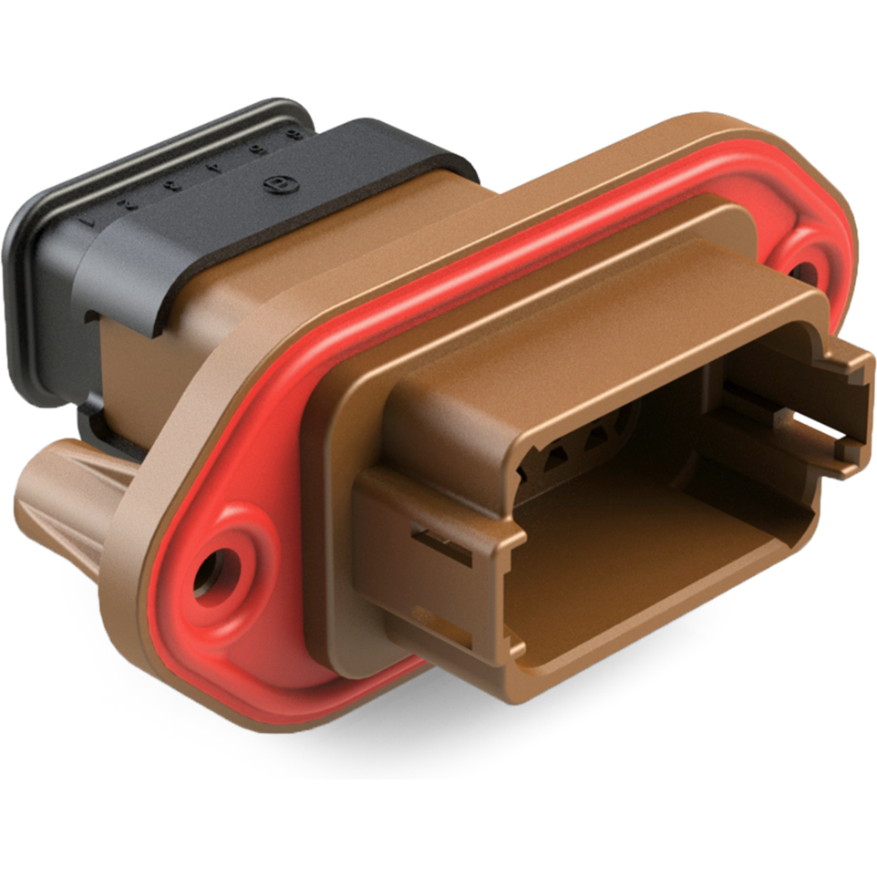 Amphenol-AT04-12PD-PM16 分立接线罩连接器 Conn Housing RCP 12 POS Crimp ST Panel Mount Brown