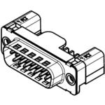 Conn D-Sub M 15 POS 2.84mm Solder RA SMD 15 Terminal 1 Port T/R