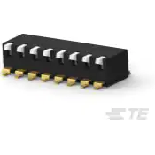 TE Connectivity-2319764-4 Switch DIP Switch DIP OFF ON SPST 8 Long Piano 0.025A 24VDC Gull Wing 2000Cycles 2.54mm SMD Tube