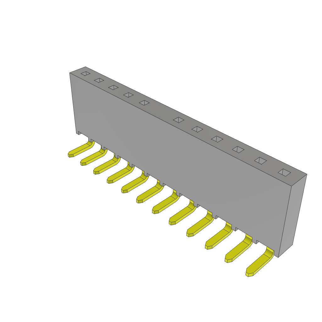 Samtec-SSW-112-02-S-S-RA-006 连接器插头及 PCB 插座 Conn Socket Strip SKT 12 POS 2.54mm Solder RA Side Entry Thru-Hole Layer