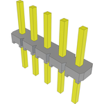 Conn Unshrouded Header HDR 5 POS 2.54mm Solder ST Top Entry Thru-Hole Bulk