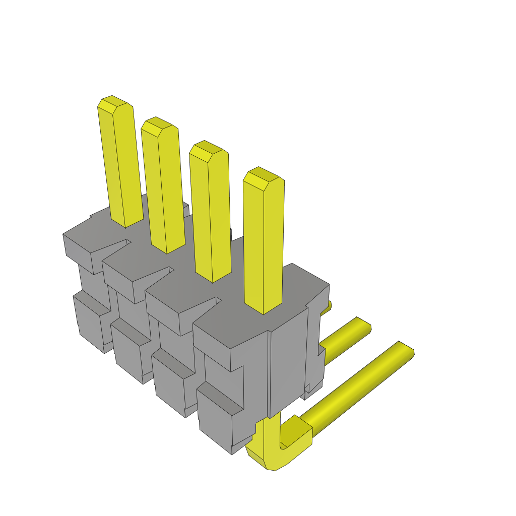 Samtec-TMS-104-02-G-S-RA Steckverbinderleisten und Leiterplattenbuchsen Conn Unshrouded Header HDR 4 POS 1.27mm Solder RA Side Entry Thru-Hole Bulk