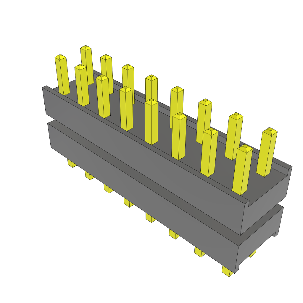Samtec-ZW-08-07-G-D-236-083 Connector Headers and PCB Receptacles Conn Board Stacker HDR 16 POS 2.54mm Solder ST Top Entry Thru-Hole Bulk