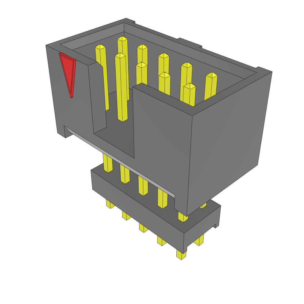 Samtec-ZSS-105-02-L-D-630 Connector Headers and PCB Receptacles Conn Elevated Shrouded Header HDR 10 POS 2.54mm Solder ST Top Entry Thru-Hole Layer