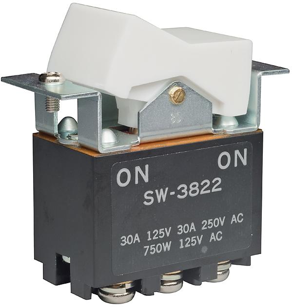 NKK Switches-SW3822 Bascule de commutateur Switch Rocker ON None ON DPDT Screw Lug Rocker 30A 250VAC 125VDC 50000Cycles