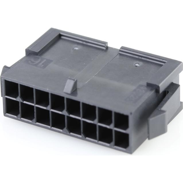 Molex-0430201600 Einzeladersteckverbinder, Gehäuse Conn Housing M 16 POS 3mm Crimp ST Panel Mount Black Micro-Fit 3.0™ Bag