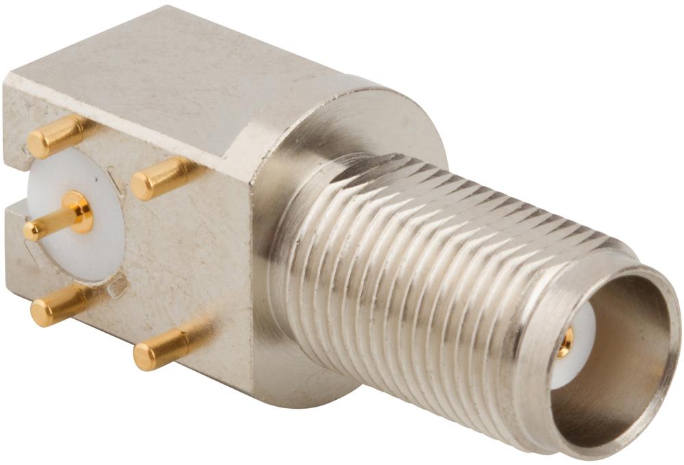 Amphenol RF-031-5607 RF-Steckverbinder Conn TNC 0Hz to 11GHz 50Ohm Solder RA Thru-Hole RCP Gold