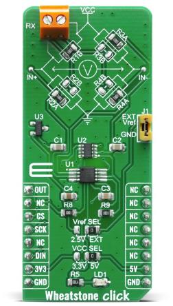 MikroElektronika-MIKROE-4124 Placas y kits de desarrollo para Amplificador IC MAX4208 Instrumentation Amplifier Click Board