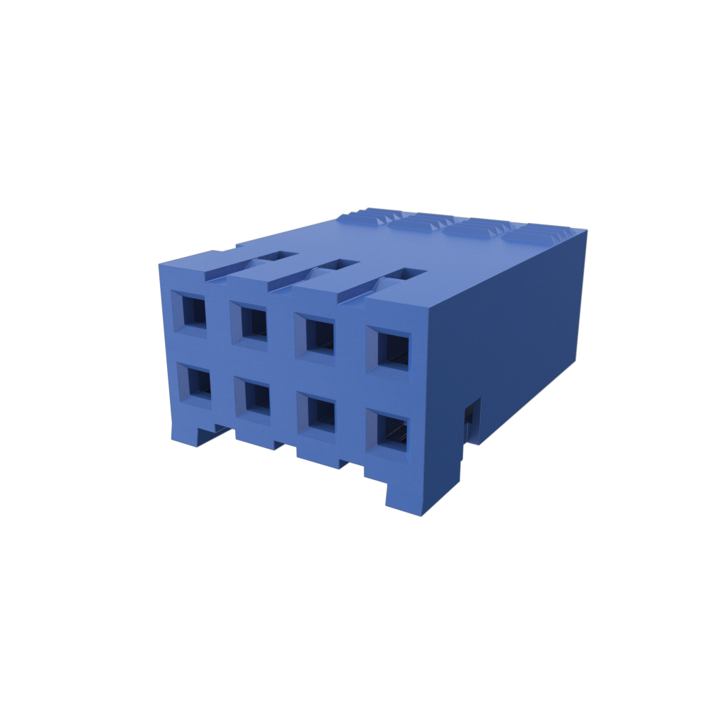 Amphenol Communications Solutions-65239-004LF Einzeladersteckverbinder, Gehäuse Dubox® 2.54mm, Crimp-to-Wire Housing, Double Row, 8 Position