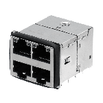 Conn RJ-45 (4)F 32 POS 1.27mm Solder RA Thru-Hole 64 Terminal 4 Port