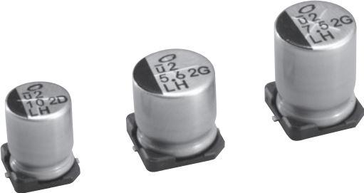 Nichicon-ULH2G5R6MNL1GS Condensatore alluminio Cap Aluminum Lytic 5.6uF 400V 20% (10 X 10mm) SMD 0.045A 4000h 125°C T/R Automotive AEC-Q200