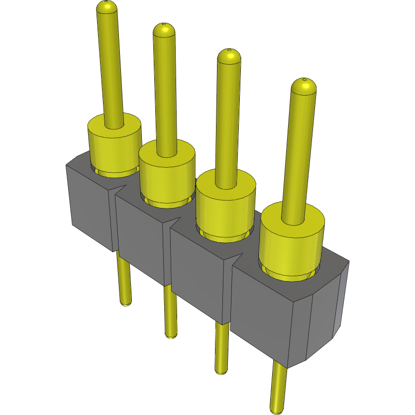 Samtec-TS-104-G-A 连接器插头及 PCB 插座 Conn Unshrouded Header HDR 4 POS 2.54mm Solder ST Top Entry Thru-Hole Bulk