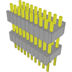 Conn Board Stacker HDR 20 POS 1.27mm Solder ST Thru-Hole Tube