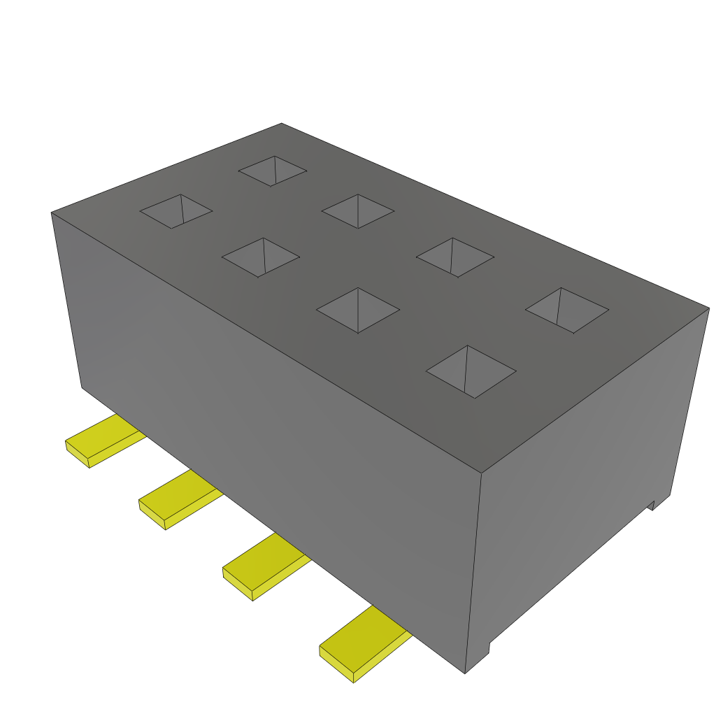 Samtec-CLP-104-02-G-S Connector Headers and PCB Receptacles Conn Socket Strip SKT 4 POS 1.27mm Solder ST Top Entry SMD TIGER CLAW™ Layer