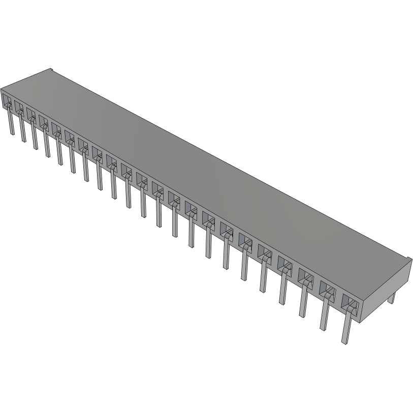 Samtec-BCS-122-L-S-HE Connector Headers and PCB Receptacles Conn Socket Strip SKT 22 POS 2.54mm Solder RA Side Entry Thru-Hole TIGER CLAW™ Tube