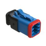 Conn Housing PL 6 POS Crimp ST Cable Mount Blue